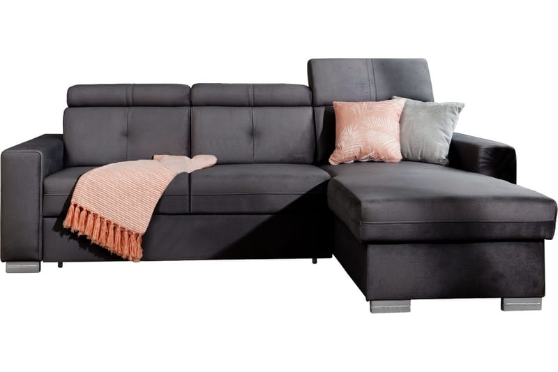 Sovesofa m. Divan Hazara med Oppbevaring 3-seter - Grå - Møbler - Sofaer - Sovesofaer - Sovesofa divan