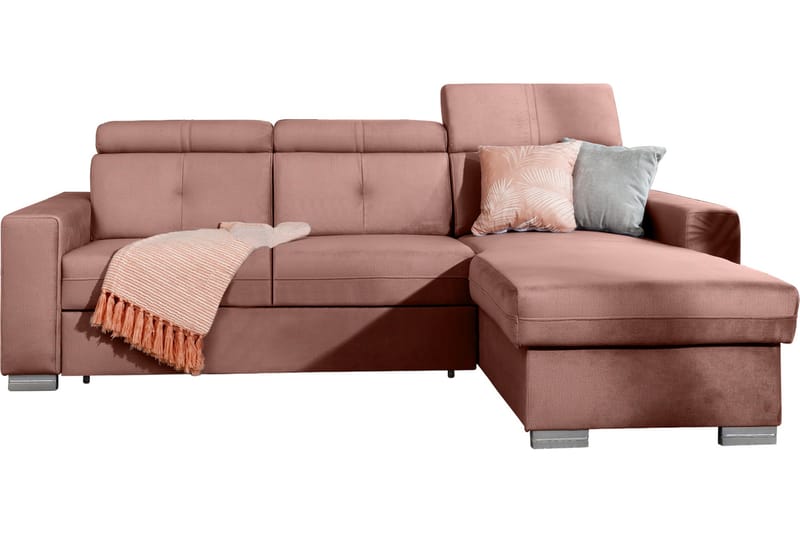 Sovesofa m. Divan Hazara med Oppbevaring 3-seter - Rosa - Sovesofa divan