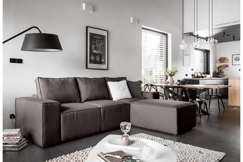 Sovesofa m. Divan Kandari med Oppbevaring - Grå - Møbler - Sofaer - Sovesofaer - Sovesofa divan