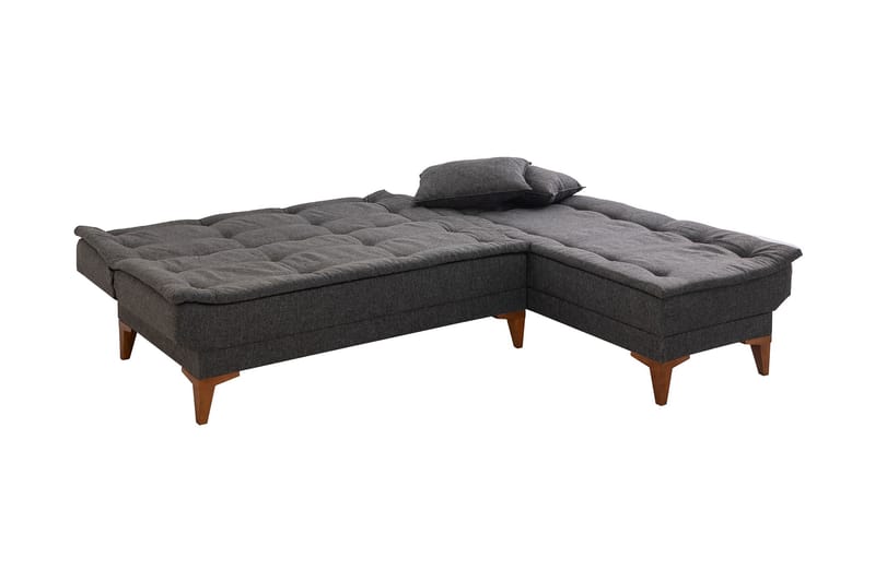 Sovesofa m. Divan Longburn 4-seters 107x205 - Antrasitt - Sovesofa divan