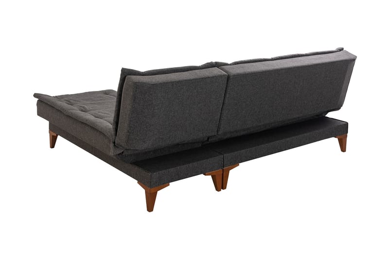 Sovesofa m. Divan Longburn 4-seters 107x205 - Antrasitt - Sovesofa divan