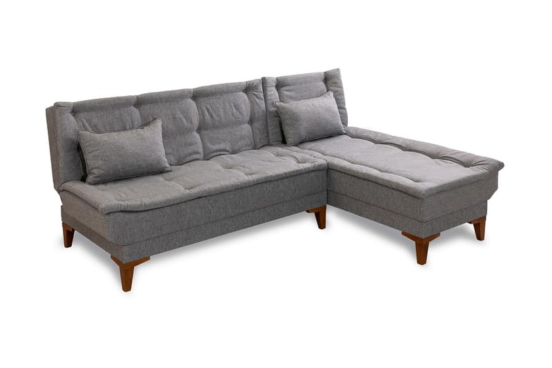 Sovesofa m. Divan Longburn 4-seters 107x205 - Grå - Sovesofa divan