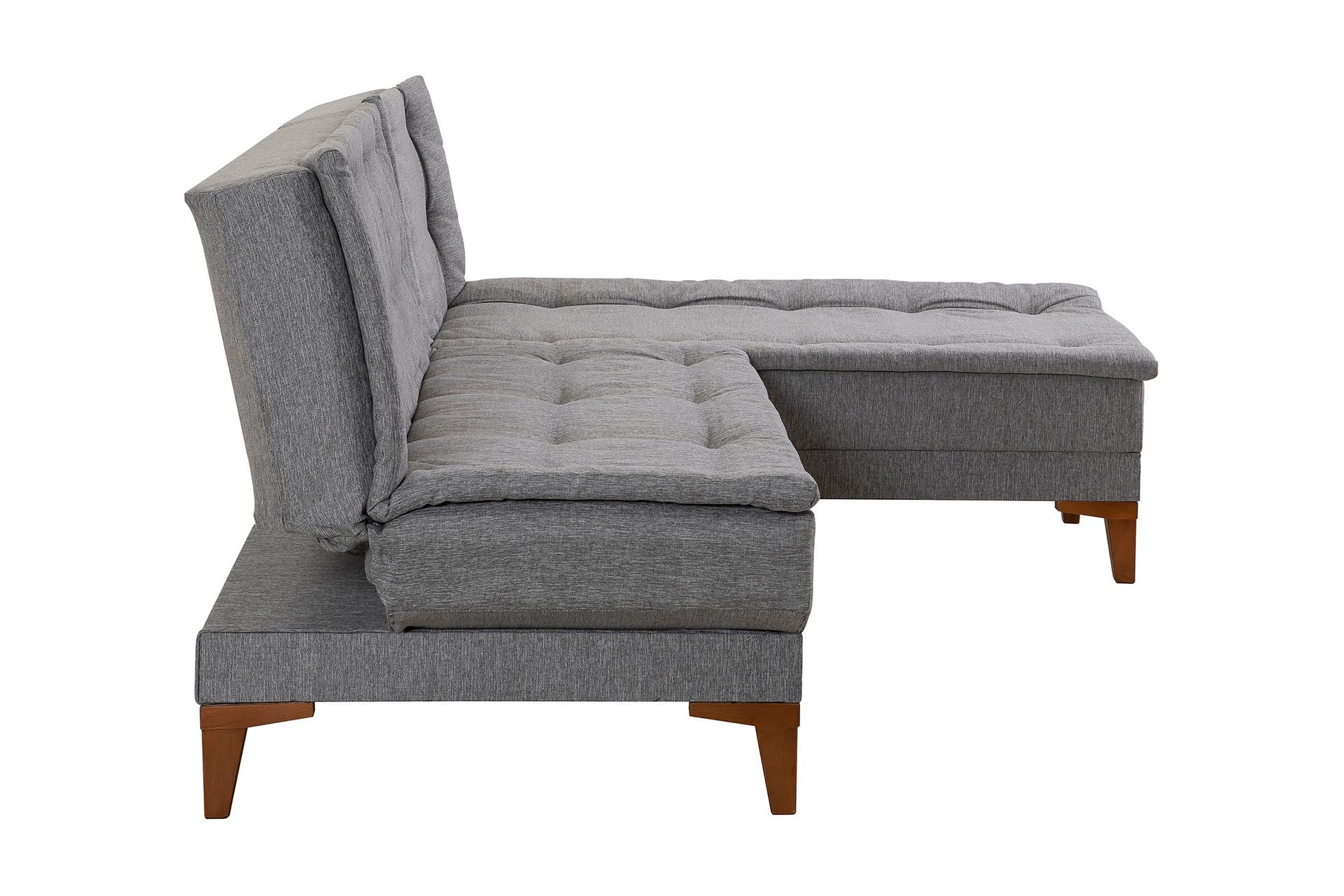Sovesofa m. Divan Longburn 4-seters 107x205 - Grå - Møbler - Sofaer - Sovesofaer - Sovesofa divan