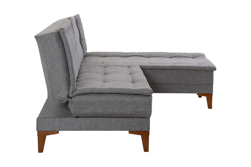 Sovesofa m. Divan Longburn 4-seters 107x205 - Grå - Sovesofa divan