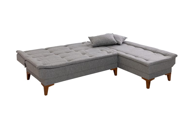 Sovesofa m. Divan Longburn 4-seters 107x205 - Grå - Sovesofa divan