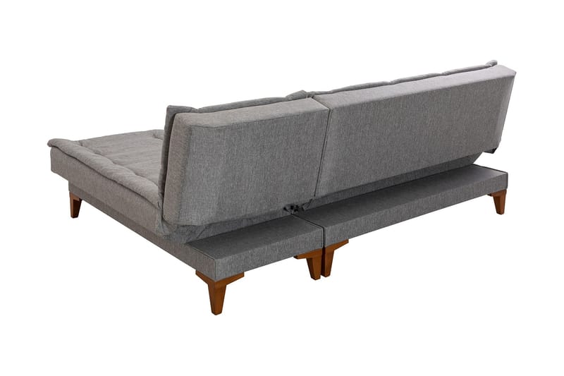 Sovesofa m. Divan Longburn 4-seters 107x205 - Grå - Sovesofa divan