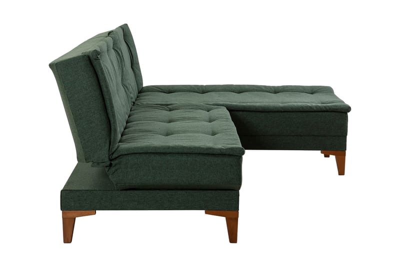 Sovesofa m. Divan Longburn 4-seters 107x205 - Grønn - Sovesofa divan