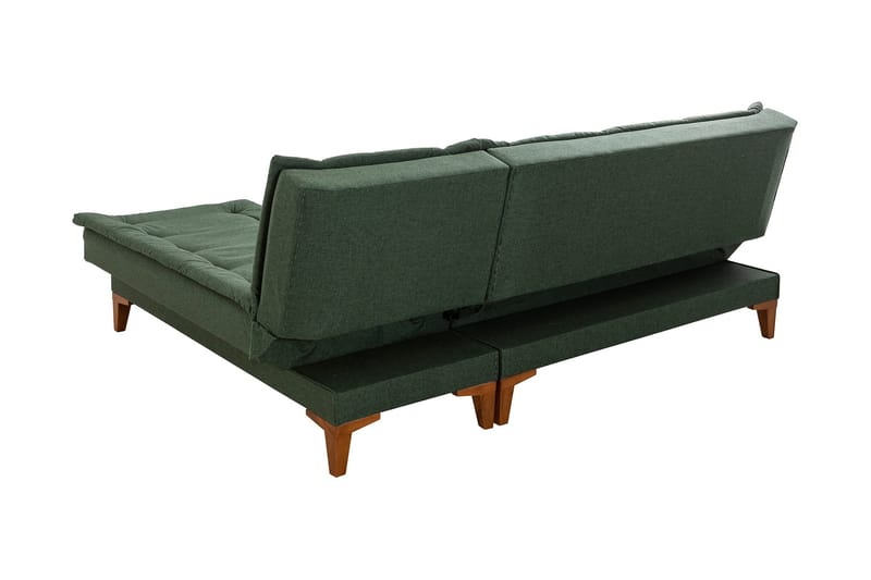 Sovesofa m. Divan Longburn 4-seters 107x205 - Grønn - Sovesofa divan