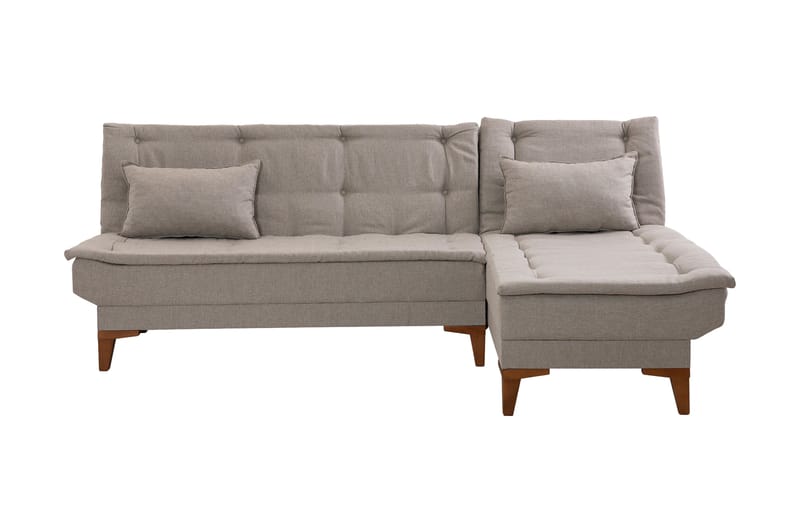 Sovesofa m. Divan Longburn 4-seters 107x205 - Krem - Sovesofa divan