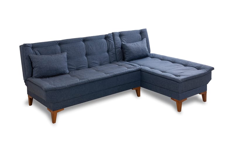 Sovesofa m. Divan Longburn 4-seters 107x205 - Mørkeblå - Sovesofa divan