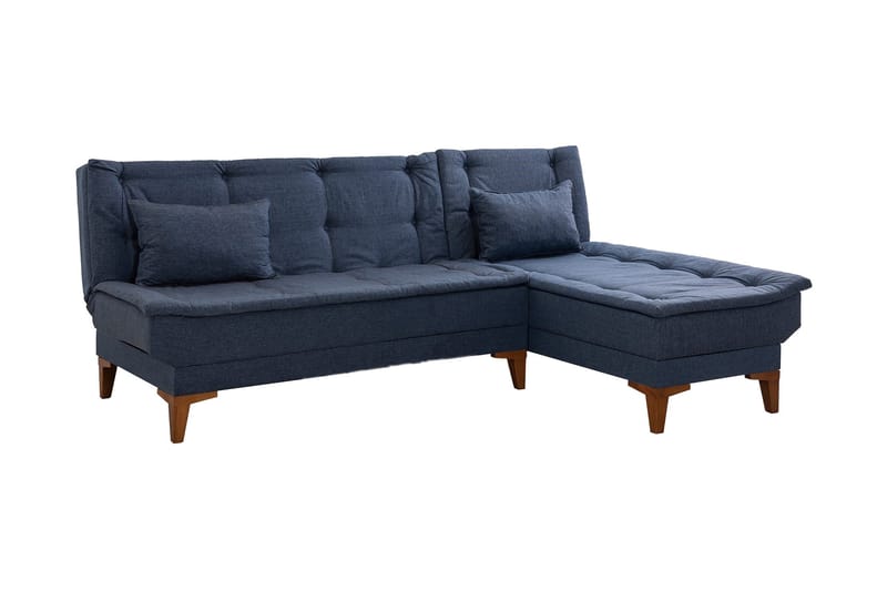 Sovesofa m. Divan Longburn 4-seters 107x205 - Mørkeblå - Sovesofa divan