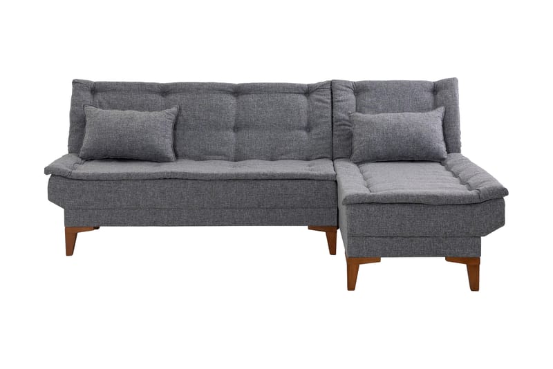 Sovesofa m. Divan Longburn 4-seters 107x205 - Mørkegrå - Sovesofa divan