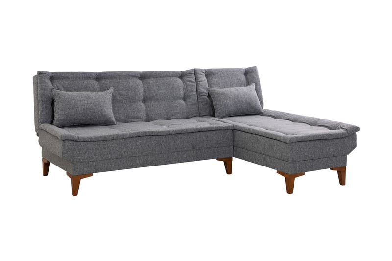 Sovesofa m. Divan Longburn 4-seters 107x205 - Mørkegrå - Sovesofa divan