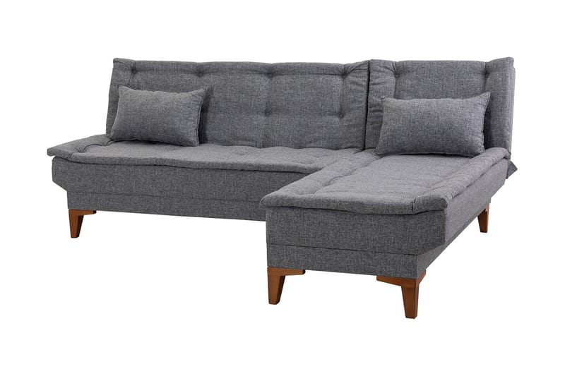 Sovesofa m. Divan Longburn 4-seters 107x205 - Mørkegrå - Sovesofa divan