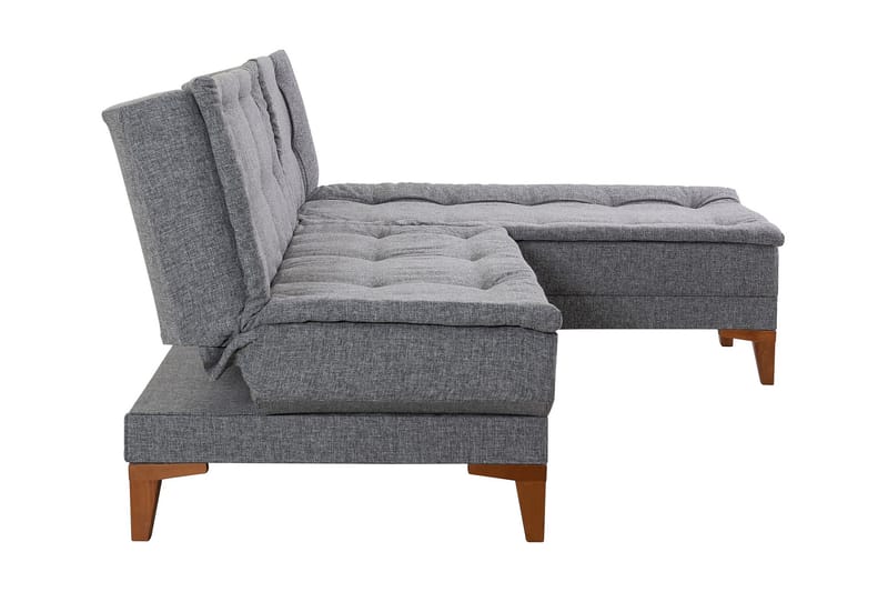 Sovesofa m. Divan Longburn 4-seters 107x205 - Mørkegrå - Sovesofa divan