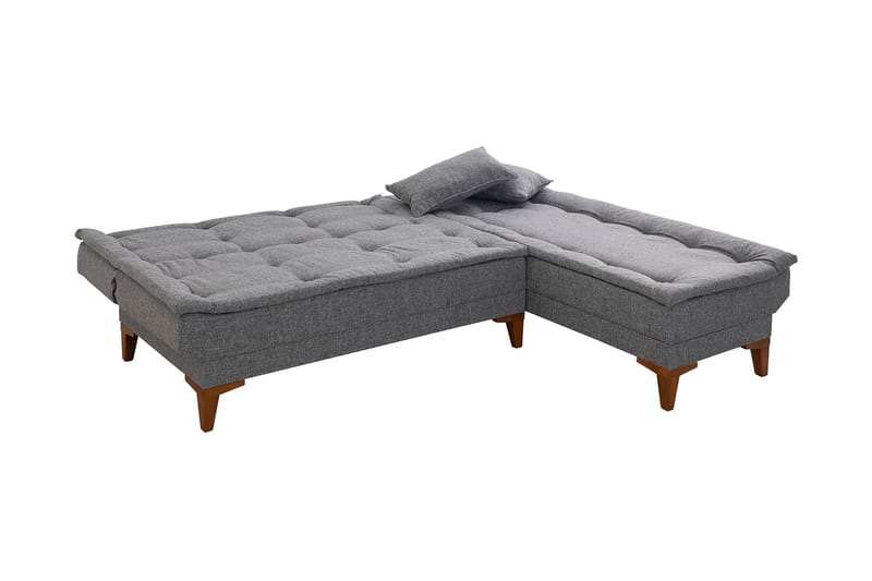 Sovesofa m. Divan Longburn 4-seters 107x205 - Mørkegrå - Sovesofa divan