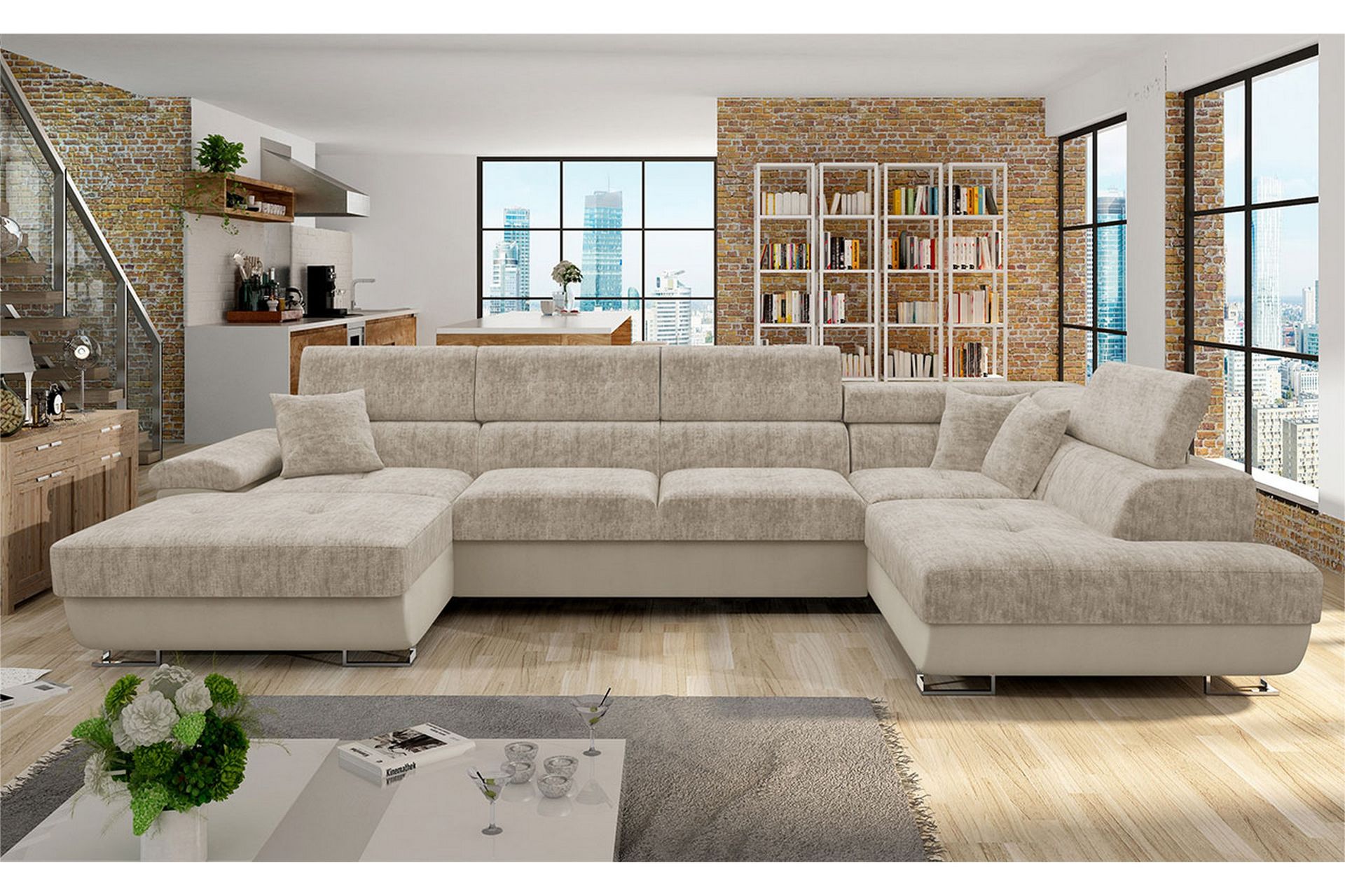 Sovesofa m. Divan og sjeselong Oertel - Møbler - Sofaer - Sovesofaer - Sovesofa divan