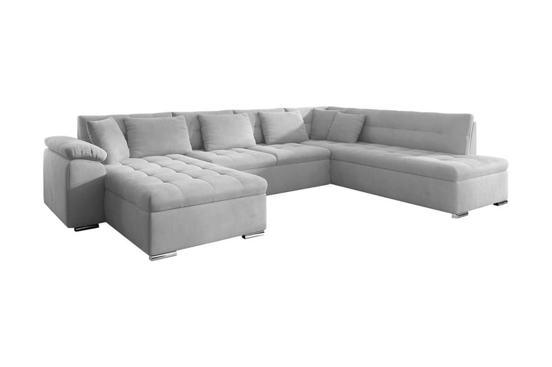 Sovesofa m. Divan og Sjeselong Sororia 4-seters - Hvit - Møbler - Sofaer - Sovesofaer - Sovesofa divan