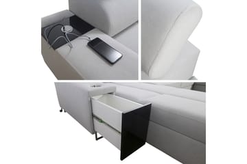 Sovesofa m. Divan og sjeselong Torretta - Møbler - Sofaer - Sovesofaer - Sovesofa divan