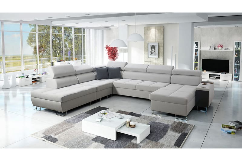 Sovesofa m. Divan og sjeselong Torretta - Møbler - Sofaer - Sovesofaer - Sovesofa divan