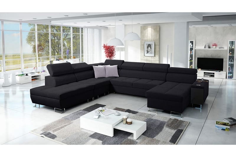 Sovesofa m. Divan og sjeselong Torretta - Sovesofa divan