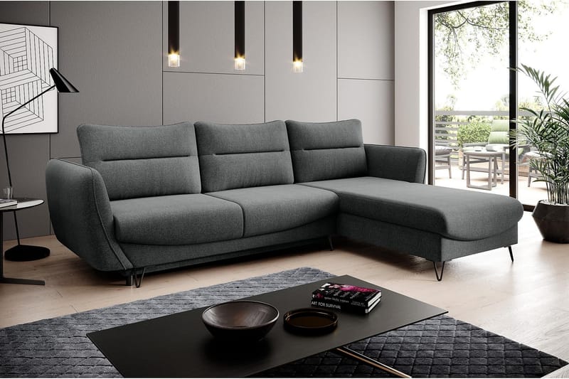Sovesofa m. Divan Swentzel Oppbevaring - Grå - Møbler - Sofaer - Sovesofaer - Sovesofa divan