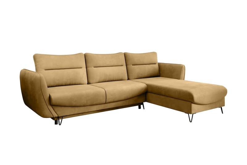 Sovesofa m. Divan Swentzel Oppbevaring - Gul - Sovesofa divan