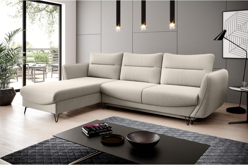 Sovesofa m. Divan Swentzel Oppbevaring - Hvit/Beige - Sovesofa divan