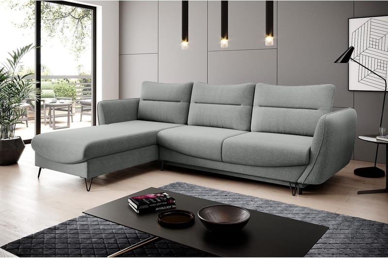 Sovesofa m. Divan Swentzel Oppbevaring - Lysegrå - Møbler - Sofaer - Sovesofaer - Sovesofa divan