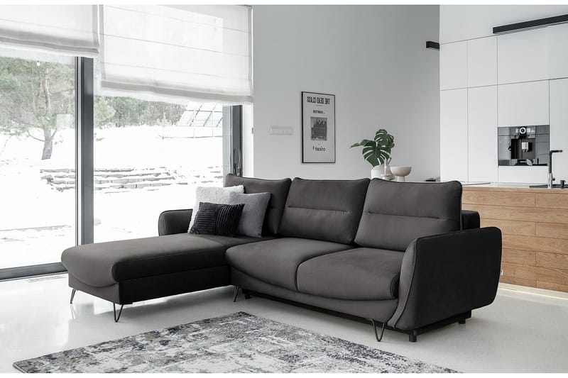Sovesofa m. Divan Swentzel Oppbevaring - Mørkegrå - Møbler - Sofaer - Sovesofaer - Sovesofa divan
