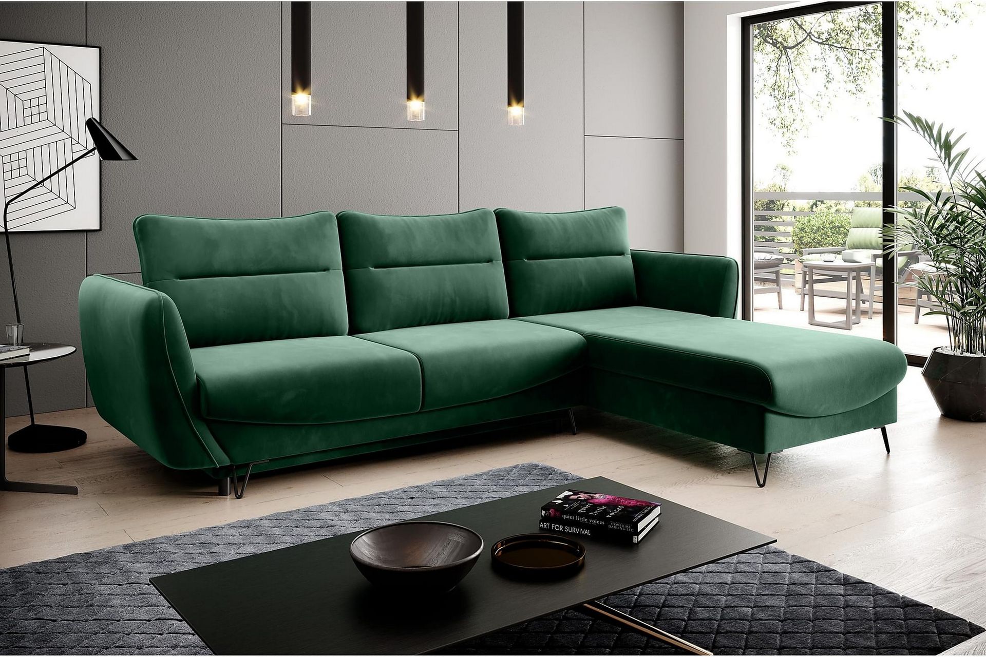 Sovesofa m. Divan Swentzel Oppbevaring - Mørkegrønn - Møbler - Sofaer - Sovesofaer - Sovesofa divan