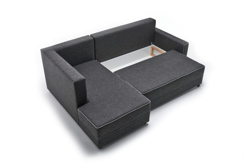 Sovesofa m. Divan Windwhistle 4-seters 200x150 - Antrasitt - Sovesofa divan