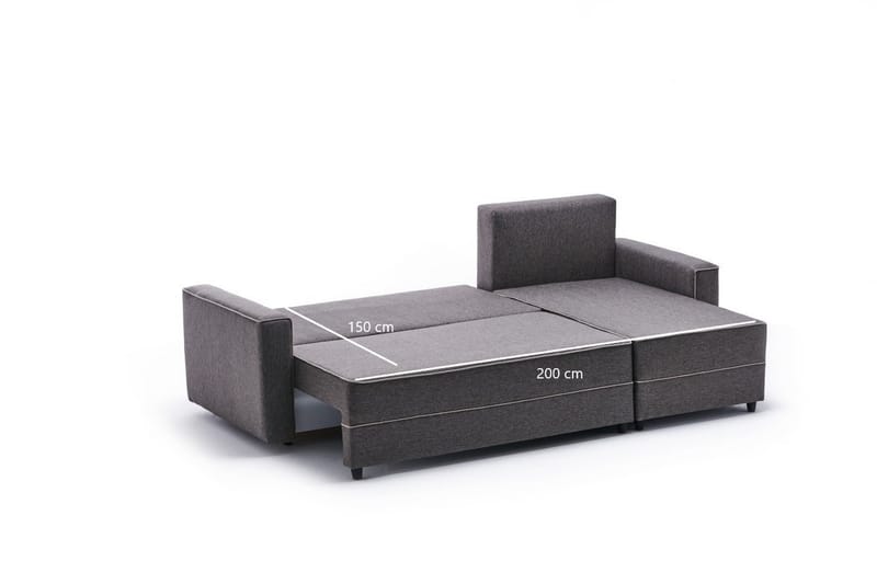 Sovesofa m. Divan Windwhistle 4-seters 200x150 - Brun - Sovesofa divan