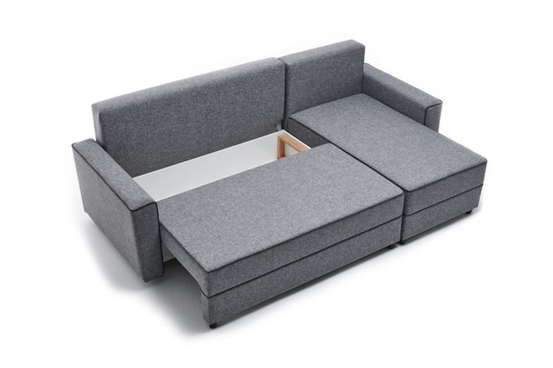 Sovesofa m. Divan Windwhistle 4-seters 200x150 - Grå - Sovesofa divan