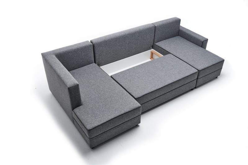 Sovesofa m. Divan Windwhistle 4-seters 200x150 - Grå - Sovesofa divan