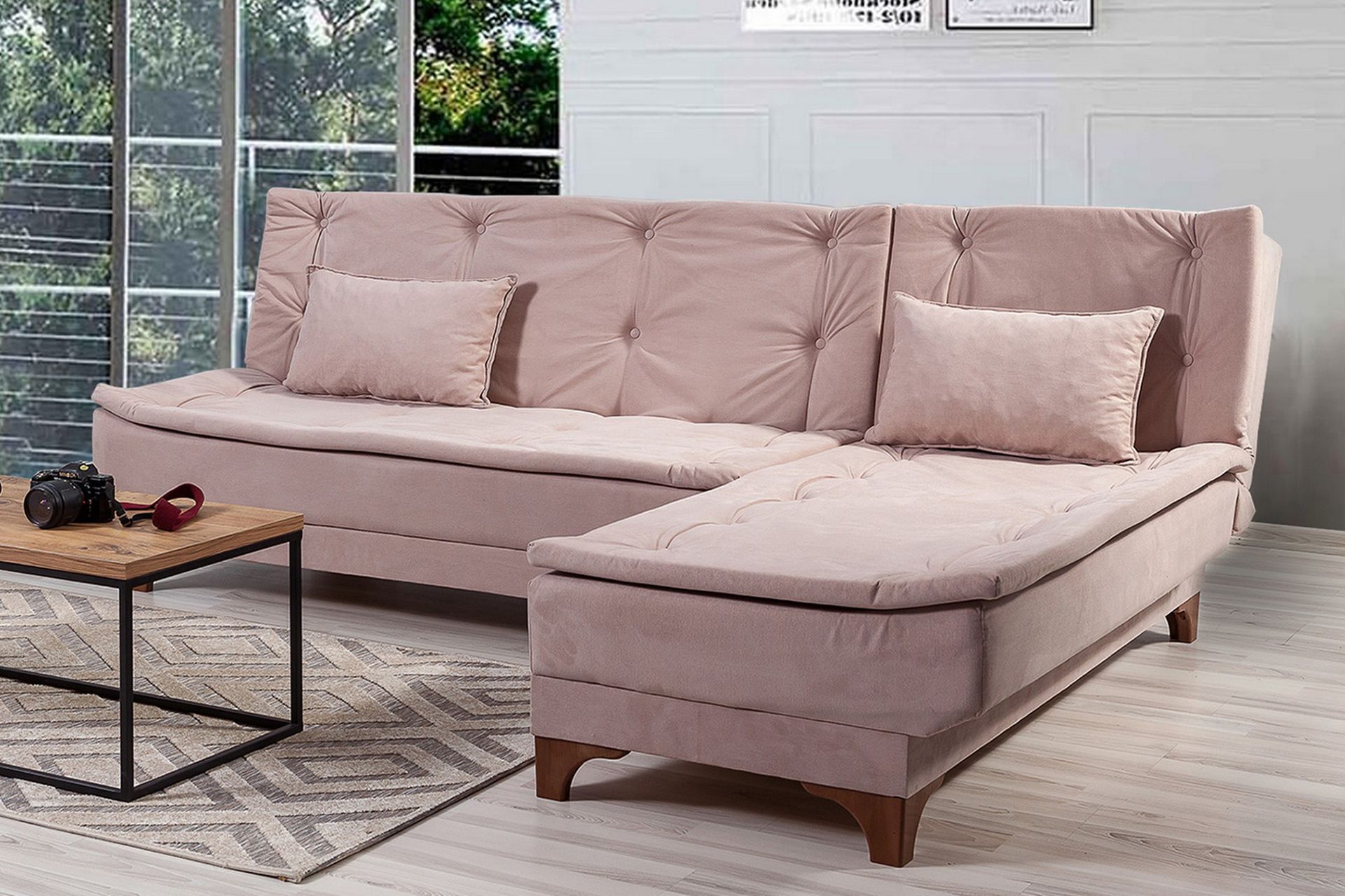 Sovesofa Mcmurdo med Divan Høyre - Brun - Møbler - Sofaer - Sovesofaer - Sovesofa divan