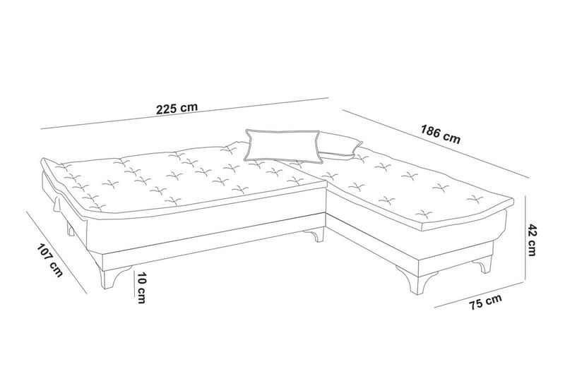 Sovesofa Mcmurdo med Divan Høyre - Brun - Sovesofa divan