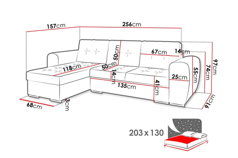 Sovesofa med divan - Brun - Møbler - Sofaer - Sovesofaer - Sovesofa divan