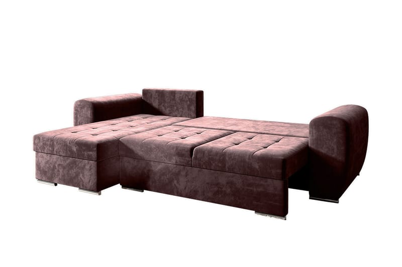 Sovesofa med divan - Brun - Fløyelssofaer - Sovesofa divan