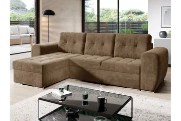 Sovesofa med divan - Brun - Møbler - Sofaer - Sovesofaer - Sovesofa divan