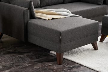 Sovesofa med Divan Burundi Mini Venstre - Antrasitt/Brun - Møbler - Sofaer - Sovesofaer - Sovesofa divan