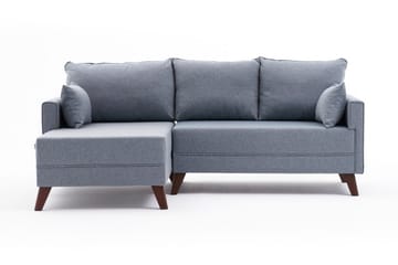 Sovesofa med Divan Burundi venstre - Blå / Brun - Møbler - Sofaer - Sovesofaer - Sovesofa divan