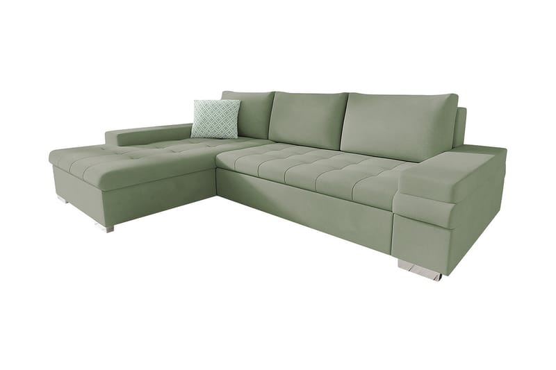 Sovesofa med divan - Grønn - Sovesofa divan