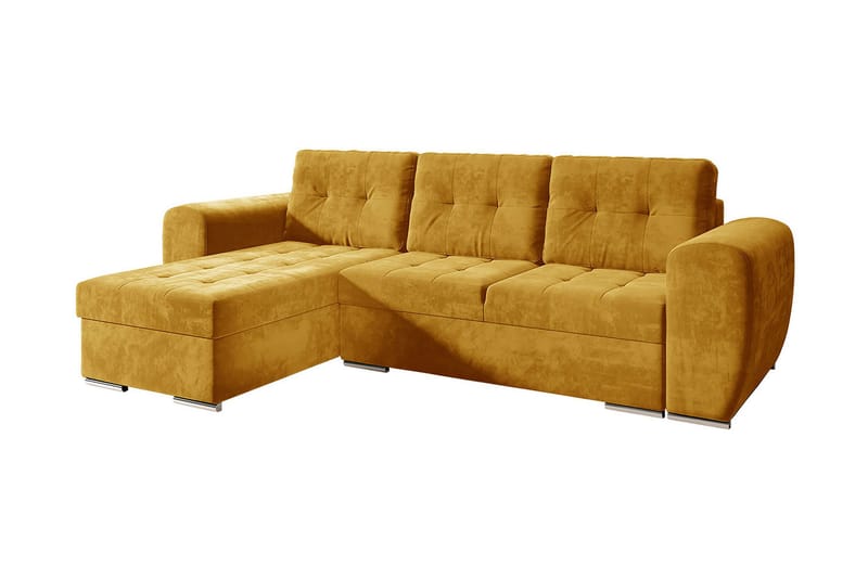 Sovesofa med divan, Gul