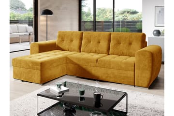 Sovesofa med divan - Gul - Møbler - Sofaer - Sovesofaer - Sovesofa divan
