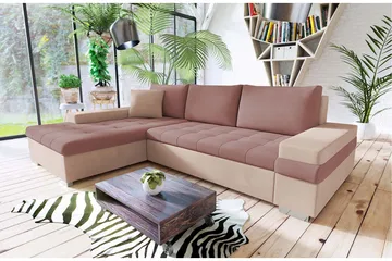 Sovesofa med divan - Rosa - Møbler - Sofaer - Sovesofaer - Sovesofa divan