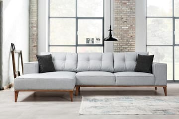 Sovesofa Niziolek med Divan Venstre - Grå - Møbler - Sofaer - Sovesofaer - Sovesofa divan