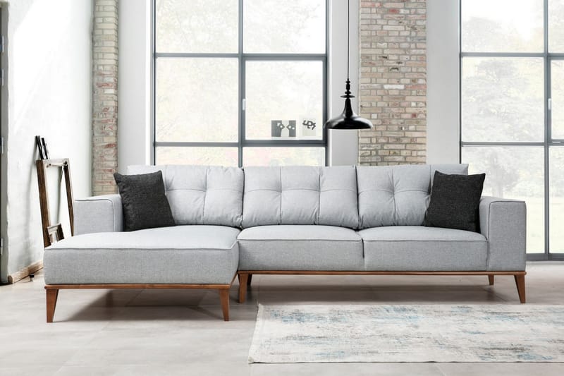 Sovesofa Niziolek med Divan Venstre - Grå - Møbler - Sofaer - Sovesofaer - Sovesofa divan
