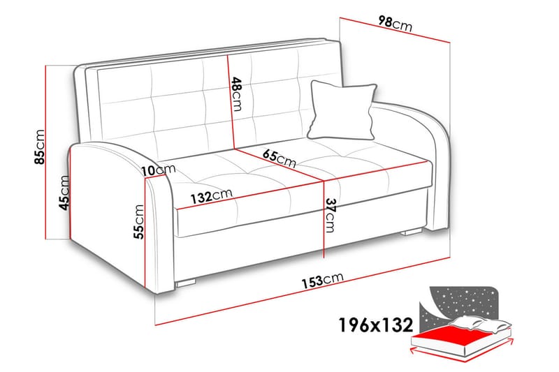 Sovesofa Viva 153x98x85 cm - Fløyelssofaer - Sovesofa divan