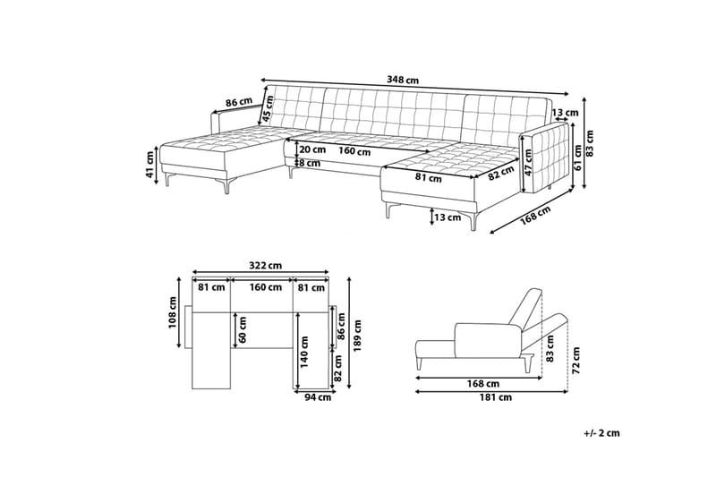 Sovesofa Westerleigh med Divan - Brun - Møbler - Sofaer - Sovesofaer - Sovesofa divan